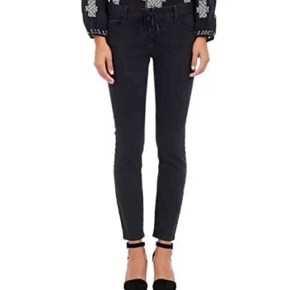 Nili Lotan washed black lace up jeans 80‎ NL